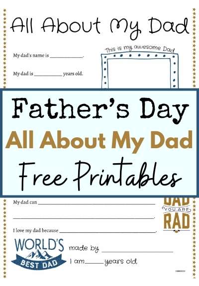 All About My Dad Father's Day Printable