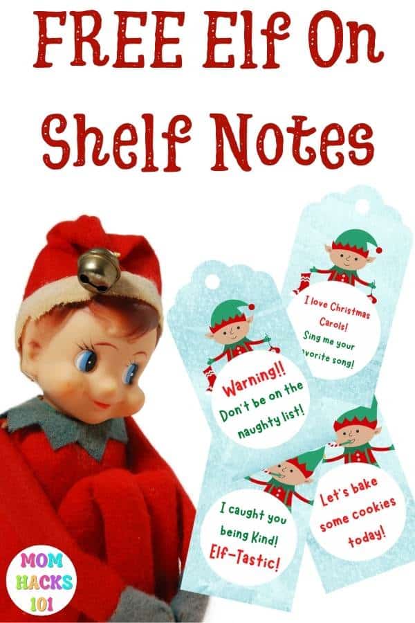 elf on the shelf notes free