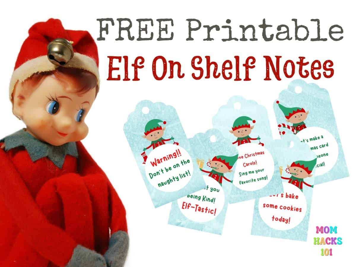 elf on the shelf notes free