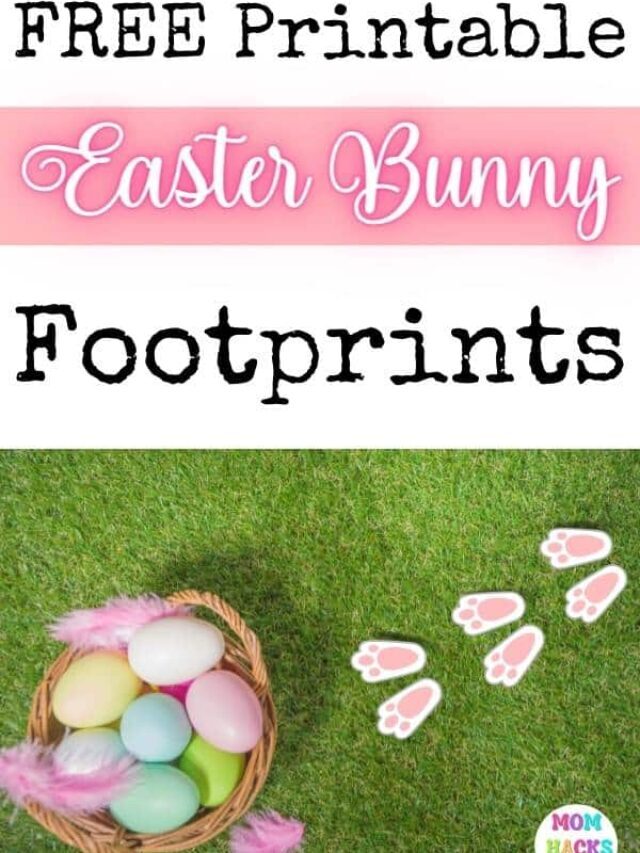 Easter Bunny Footprints (FREE printable)