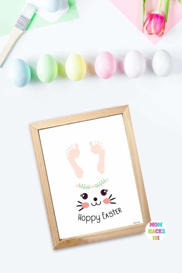 Easter bunny craft printable bunny footprint craft