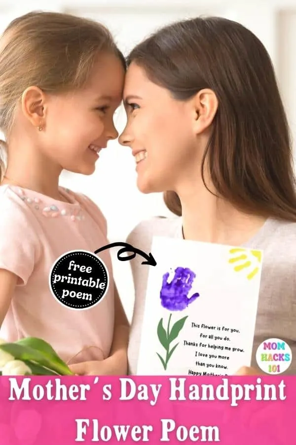 Mother's Day Handprint Poem Flower 