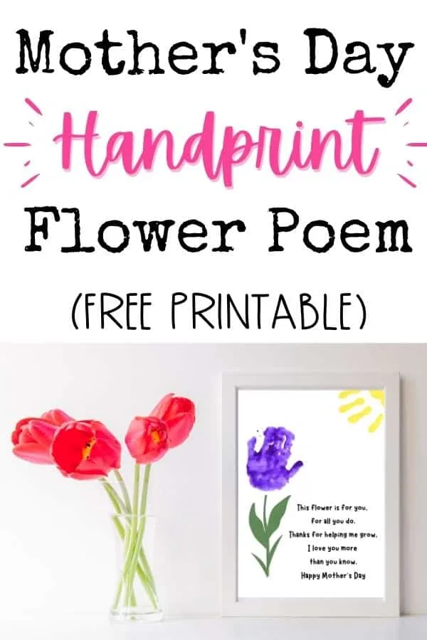 Mother's Day Handprint Poem Flower