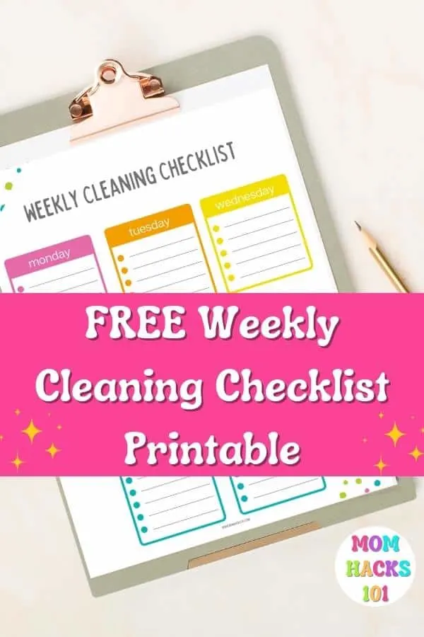 free weekly cleaning checklist printable
