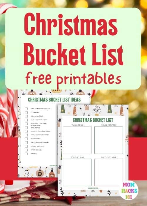 Holiday bucket list printable