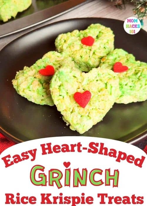 Grinch Heart Rice Krispie Treats