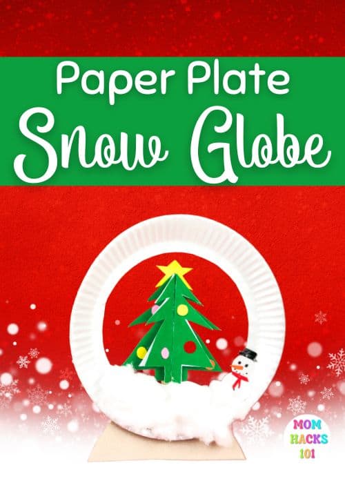 Paper plate snow globe craft