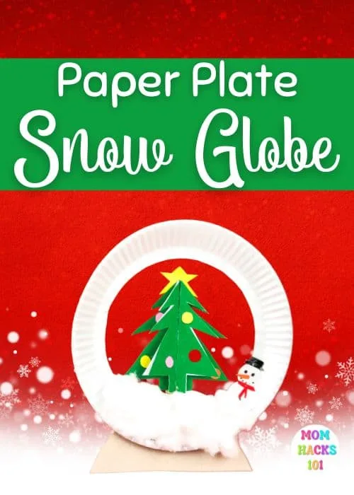 Paper plate snow globe craft