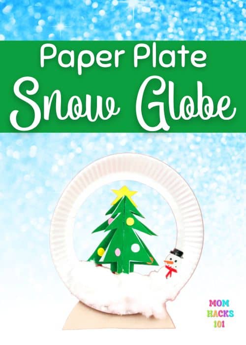 paper plate snow globe