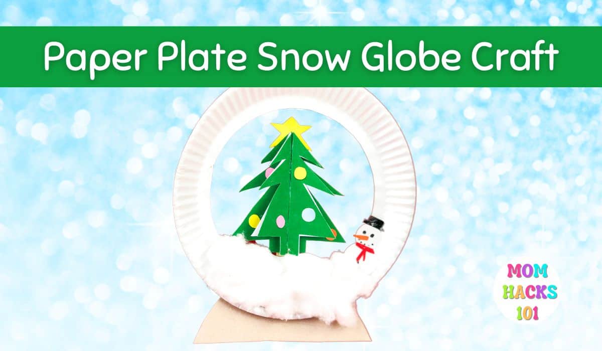 Paper plate snowglobe craft