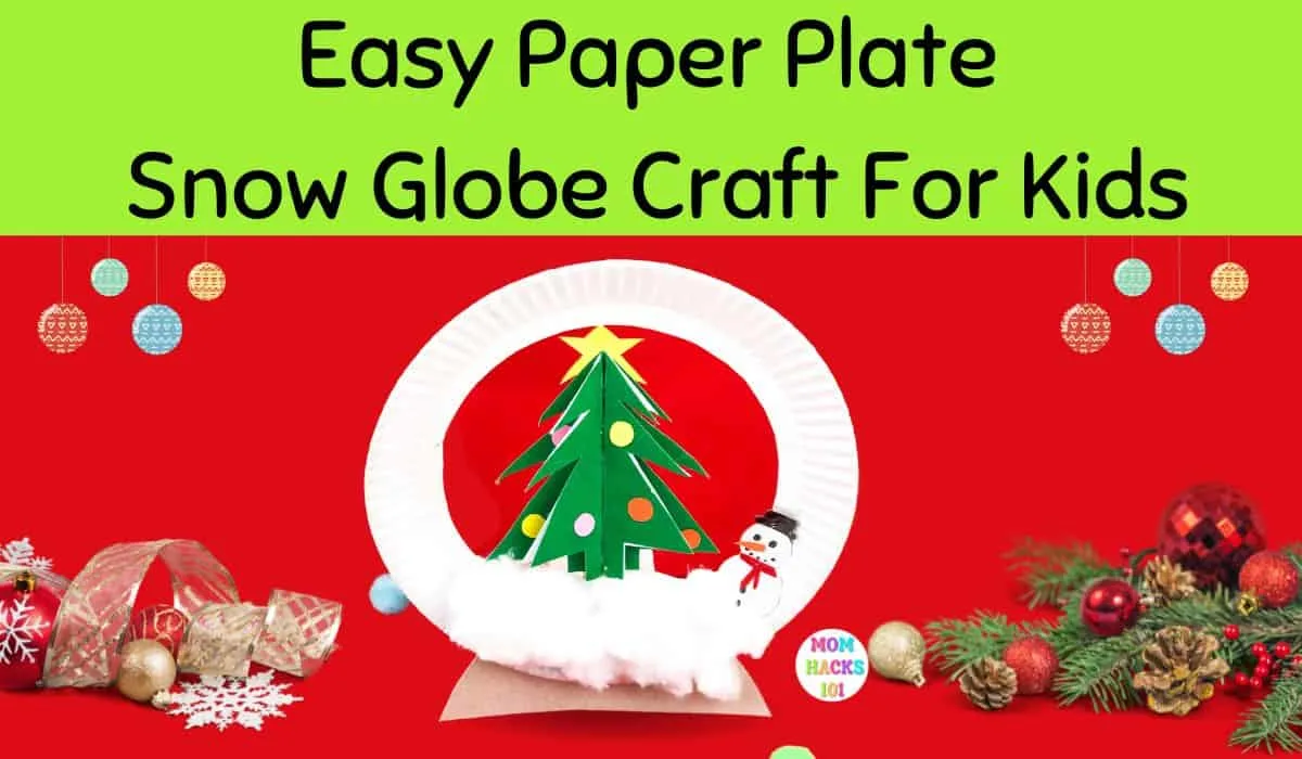 Easy paper plate snow globe craft for kids