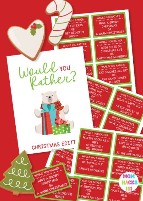 Would You Rather Christmas Edition For Kids (FREE Printable) - Mom ...