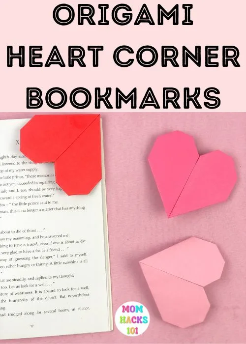 step by step heart corner bookmark