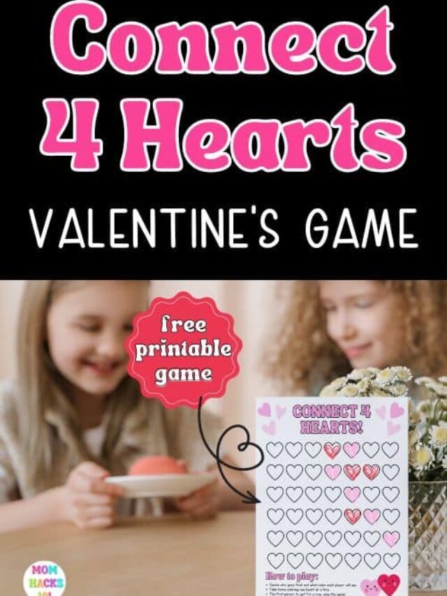 Free Printable Valentine Game – Connect 4 Hearts