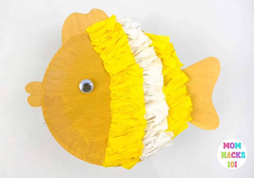 paper plate tropical fish craft