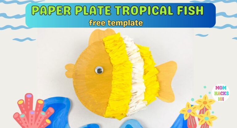 Paper Plate Tropical Fish Craft For Kids (Free Template) - Mom Hacks 101
