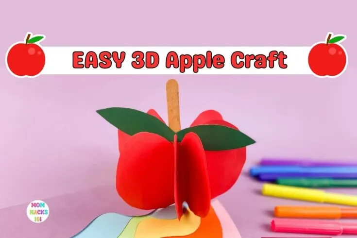 3D apple craft for kids