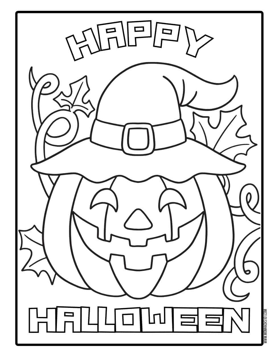 Happy Halloween coloring sheets free