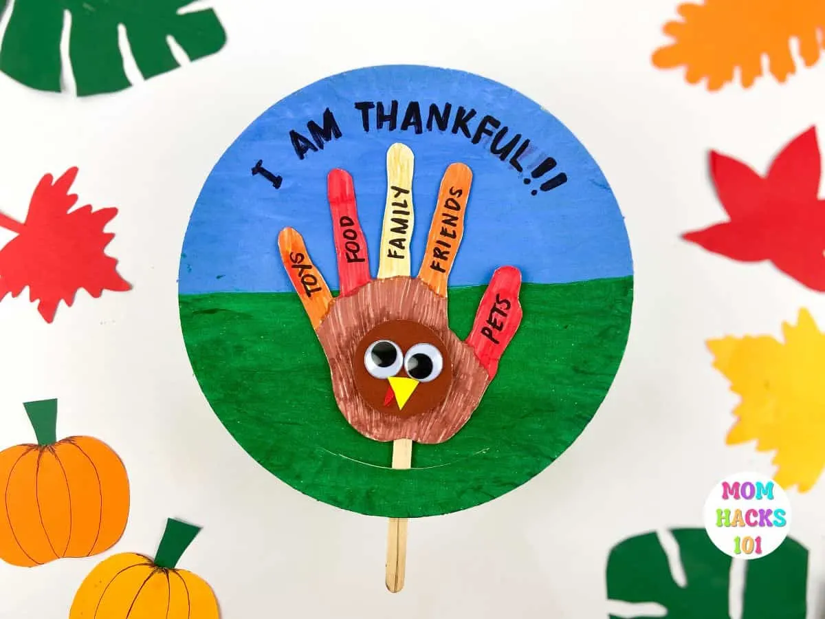 thankful turkey handprint Thanksgiving craft for kids